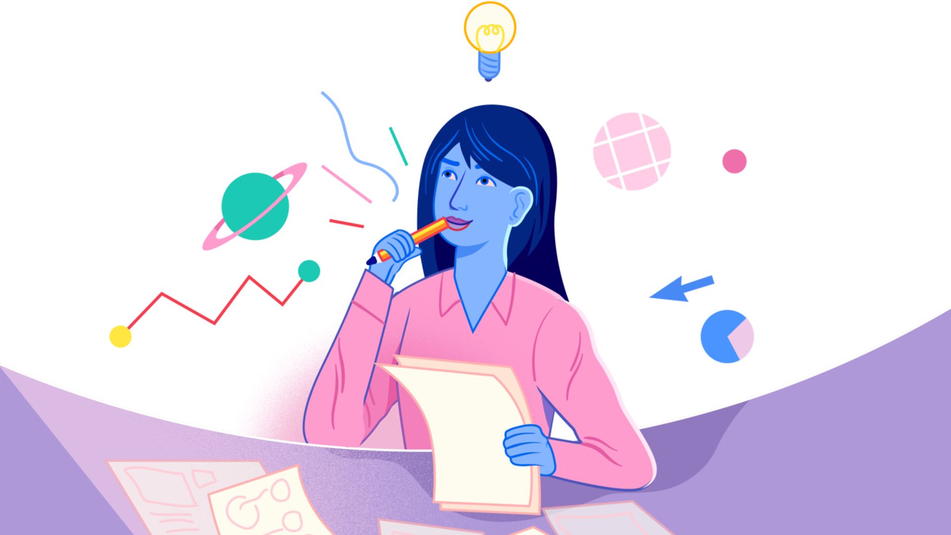 Unilever illustration writing girl