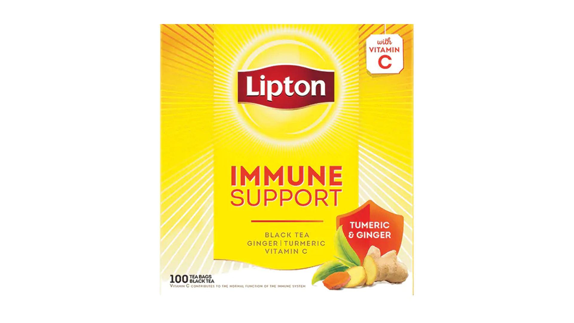 A photo of a pack of Lipton Immune Support tea
